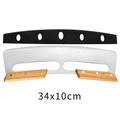 Stainless steel mezzaluna pizza cutter with wooden handles and 34x10cm cover - Split Handle / Original Color