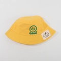 Bright yellow kids bucket hat with green smiley face embroidery and sun protection - CM8001 Smiley Series / Yellow