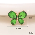 Emerald green butterfly crystal charm in gold setting for DIY accessories, 2.7x2cm - D1997 Crystal Gem Butterfly (Light Green)