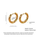 Golden titanium steel hoop earrings featuring a 24mm outer diameter and 3mm wire width - 3.0*18mm / Gold