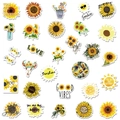 Wasserdichtes Aufkleber-Set mit Sonnenblumen und Bienen für Skateboard und Koffer-Deko - Sonnenblume Thema