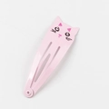 Pink cartoon cat-shaped metal snap hair clip for girls and kids hair styling - Pink Cat