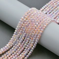 Macro shot of 4mm pink 96-faceted crystal glass beads with AB coating for DIY jewelry - 4mm (Approx 98pcs/Strand) / Water Pink Dazzle