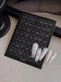 Silver bow nail art stickers model YT 44 with sample display on manicured nails - Bowknot Style (YT44)