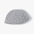 Stylischer grauer Damen Strickhut mit warmer Grobstrick-Struktur und Wellenmuster - Einheitsgröße / Hellgrau (24B059)
