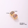 Créoles dorées élégantes avec pavage de zircons colorés au design sophistiqué - Or-Zircon Multicolore