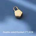 18K gold-plated double-sided star-shaped heart lock pendant in a vintage style finish - D27-Gold Small Star Lock