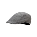 Classic grey linen beret hat with breathable texture in a minimalist retro ivy cap style - One Size / Gray