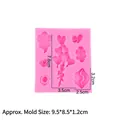 Pink silicone mold with heart balloon and lip shapes for fondant cake decoration - Style 1 (Square) / Pink