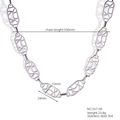 Silver 304 stainless steel hollow link chain necklace, 500mm length variant model NO.567-08 - Wide Hollow Link (567-08)
