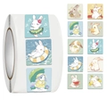 500pcs cute cartoon rabbit reward stickers roll in pastel macaron colors for kids - Jjt051 Little Rabbit's Summer (10 Pictures 500 Pictures/roll)