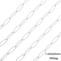 Silver stainless steel cross heart chain links for DIY jewelry making, 1.0x6x20mm size - #07 Embossed Pattern Link / 1 Meter/Pack