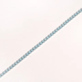 Detail of silver chain bracelet with claw-set blue round cubic zirconia stones - Platinum Plated - Blue Jade Zircon