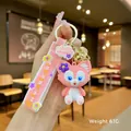 Pink cartoon LinaBell fox keychain with silicone strap and gold ring, weight 61g - Pink Lina Belle [sitting Posture] / Quantity 1 Is 1 Piece/rubber Type