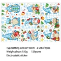 Set of 9 blue Christmas gnome static window stickers for festive party decorations - Blue Gnomes Santa 9pcs Set