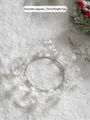 Silver metal Christmas wreath with white pearls and crystal beads, 15cm diameter - 15CM / Silver Ring Type A