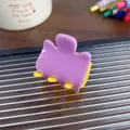 Small bicolor acrylic hair claw clip in vibrant yellow and purple dopamine colors - 3cm / Purple & Bright Yellow