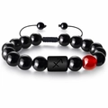 Bracelet de perles zodiaque Sagittaire en pierre naturelle et cordon tressé réglable - Sagittaire