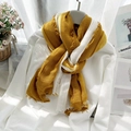 Linen cotton gradient scarf in yellow and white featuring soft tassel edges - 200*95CM / Gardenia Yellow