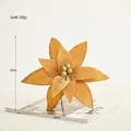 Goldene 25 cm künstliche Weihnachtsstern-Blume mit Glitzereffekt für Weihnachtsdeko - Gold