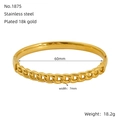 Brazalete de acero inoxidable chapado en oro 18k de 60mm con cadena de eslabones - Estilo Patchwork de Cadena Cubana (ZB1875G)