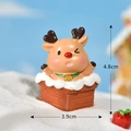 Miniature Christmas reindeer in chimney resin figurine with size labels 4.8cm x 3.9cm - No. 8 Reindeer in Chimney