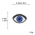 Blue Evil Eye embroidery patch for clothing with size dimensions 5.9cm x 3.9cm - Evil Eye GZ-0436