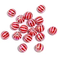UV-beschichtete rot-weiß gestreifte Kürbisperlen für Weihnachts-DIY-Schmuck und Ketten - Stil 1