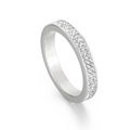 Anillo elegante de acero de titanio plateado con doble hilera de cristales de pavé - US 10 / Color Acero (KR46550-K)