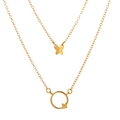 Ensemble de colliers superposés dorés avec pendentifs papillon et anneau élégants - Kc Gold 0201