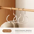 White multi-purpose closet organizers for hats, belts, and bags, 140x147mm metal hooks - 2 Pcs/Set / Simple White