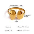Minimalist 18K gold plated stainless steel open ring with double water drop design - Double Water Drop Open Ring (SR020101)