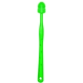 Green silicone pet toothbrush for dogs and cats with soft bristles for dental cleaning - Single Pack / Green