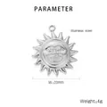 Colgante sol sonriente de acero inoxidable plateado de 20mm de ancho y 4g en color plata - Colgante de Sol de Acero Inoxidable / Sol Sonriente Color Acero (KLJ7617-Z)