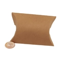 Detailed view of a brown kraft paper pillow box for wedding favors and small gifts - Kraft Paper Plain Pillow Box