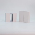 Minimalist white PE film suspension gift box for rings and jewelry storage - White Floating Box + Double Drawer Box; 110*110*20mm