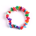 Handmade colorful natural stone chip bracelet with irregular multi-color crystal beads - Seven Color Shell