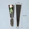 Single rose sleeve in black with gold trim, waterproof plastic film, 44.5cm tall - Gold Border Style / Black