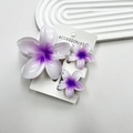 Set of three purple gradient frangipani hair claws for tropical beach hairstyles - Gradient Purple Set (with Cards)