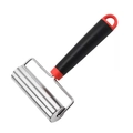 Profi-Nudelholz aus Edelstahl mit ergonomischem rot-schwarzem Griff zum Backen - T-Form Rot Schwarz Gummigriff Einkopf