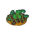 Spilla in smalto a forma di ciambella con glassa al cioccolato, sacco di soldi e banconote - Stile Donut con Contanti (QHXZ2958)
