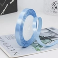 Light blue 1cm satin ribbon on roll for gift wrapping and wedding DIY crafts - 20# Water Blue
