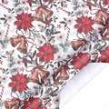 Large Christmas wrapping paper featuring poinsettia, golden bells and pine patterns - Sweet Mistletoe Dreams