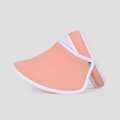 Détail de la visière rose avec bordure blanche et conception pliable pratique - Taille unique / Rose Orangé