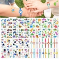 Waterproof cartoon temporary tattoos for kids featuring dinosaurs, cars and space themes - Vehicle & Dinosaur Set (K02+K04+K07+K10)