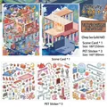 Set adesivi 3D Deep Sea Hall con carte scena oceanica e adesivi in materiale PET - Sala del mare profondo