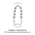 Purple and white floral silicone cup lanyard with rose gold metal buckle and ring - K68824 Purple