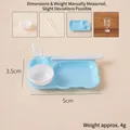 Miniature dollhouse blue bear tray with bowl and chopsticks set for DIY crafts - Blue Bear Tray 4-piece Set + Small White Bowl