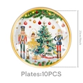 Dettaglio di piatti natalizi Schiaccianoci da 23 cm per decorazioni di feste festive - Piatto di Natale Grande