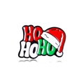 Épinglette de Noël en émail avec texte HO HO HO et bonnet de Père Noël en rouge et vert - HO HO HO